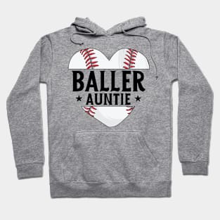 Baseball Aunt Gift Baller Auntie Mother's Day Mom Women Hoodie